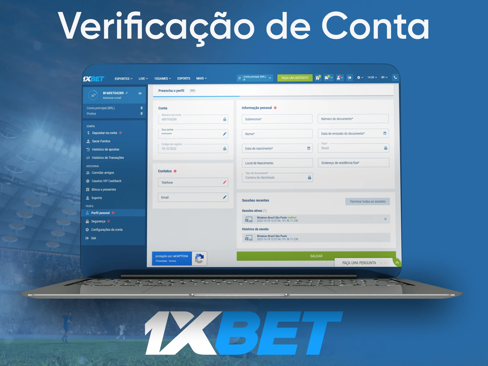 Verifique sua conta 1xBet para sacar fundos.