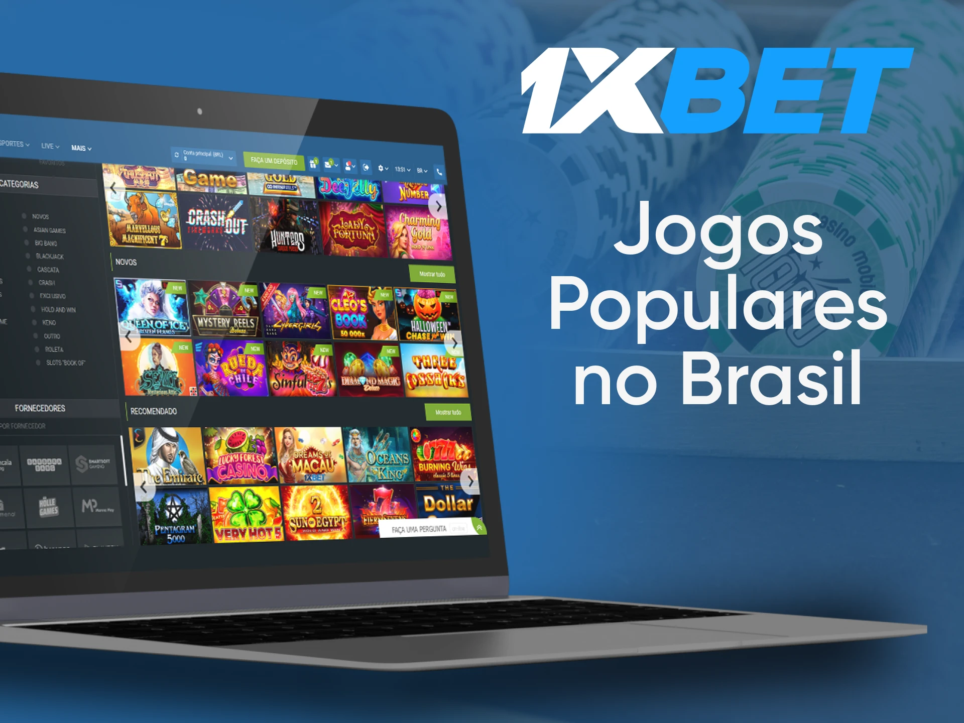 O 1xBet Cassino apóia jogos de azar populares.