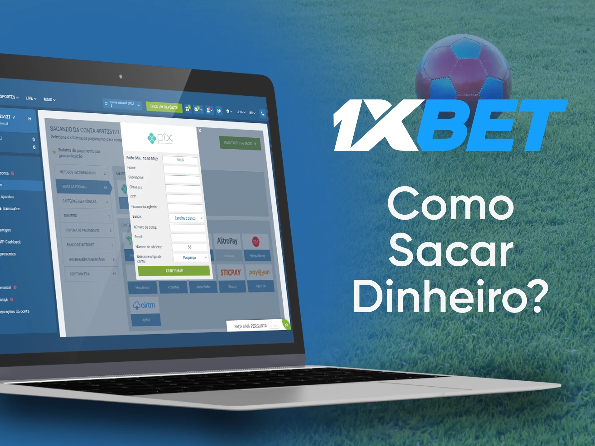 Saque fundos de sua conta 1xBet seguindo as instruções.