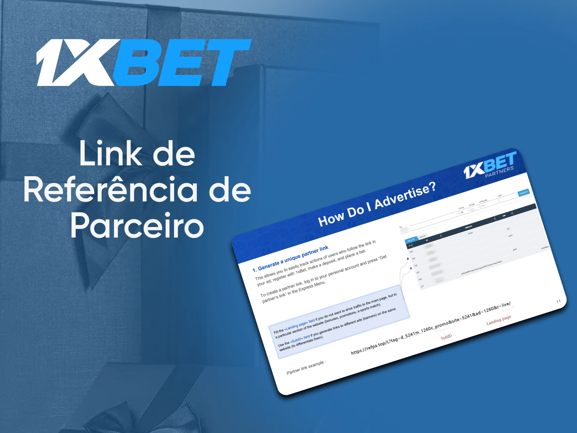 Use seu link de parceiro para convidar amigos para acompanhá-lo no 1xBet.