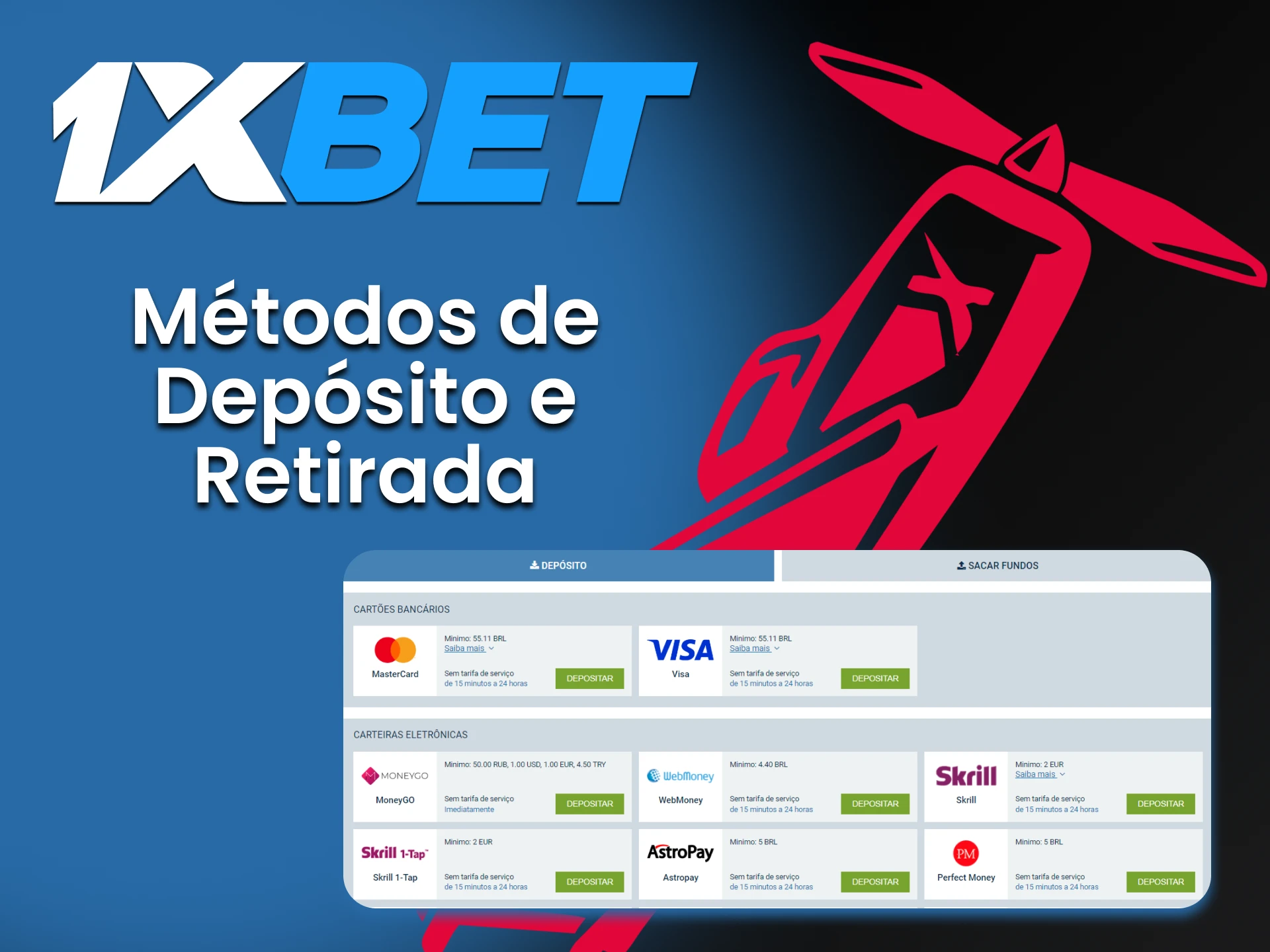 Deposite e retire fundos de forma conveniente na 1xbet.