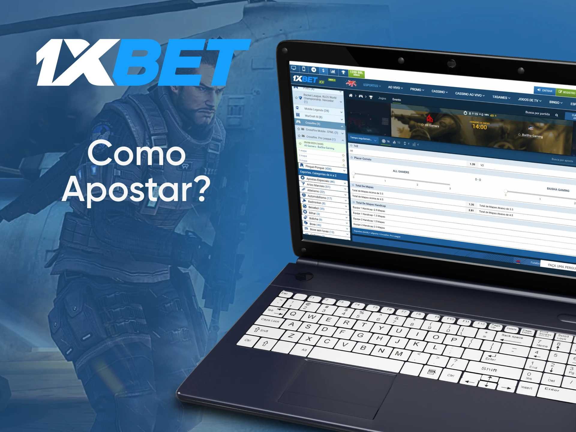 Descubra como começar a apostar no Crossfire da 1xbet.
