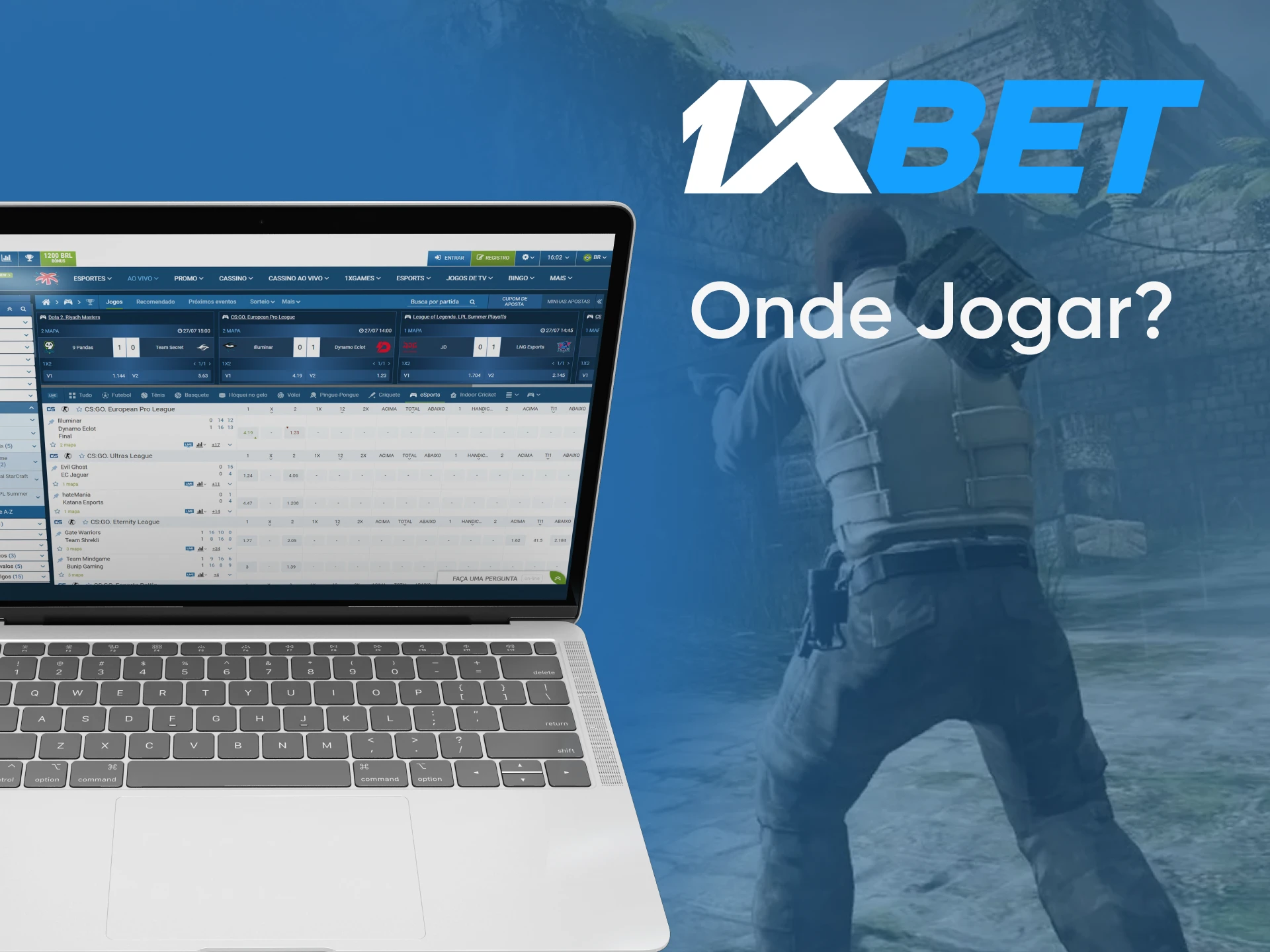 Para apostar no CS:GO escolha 1xbet.