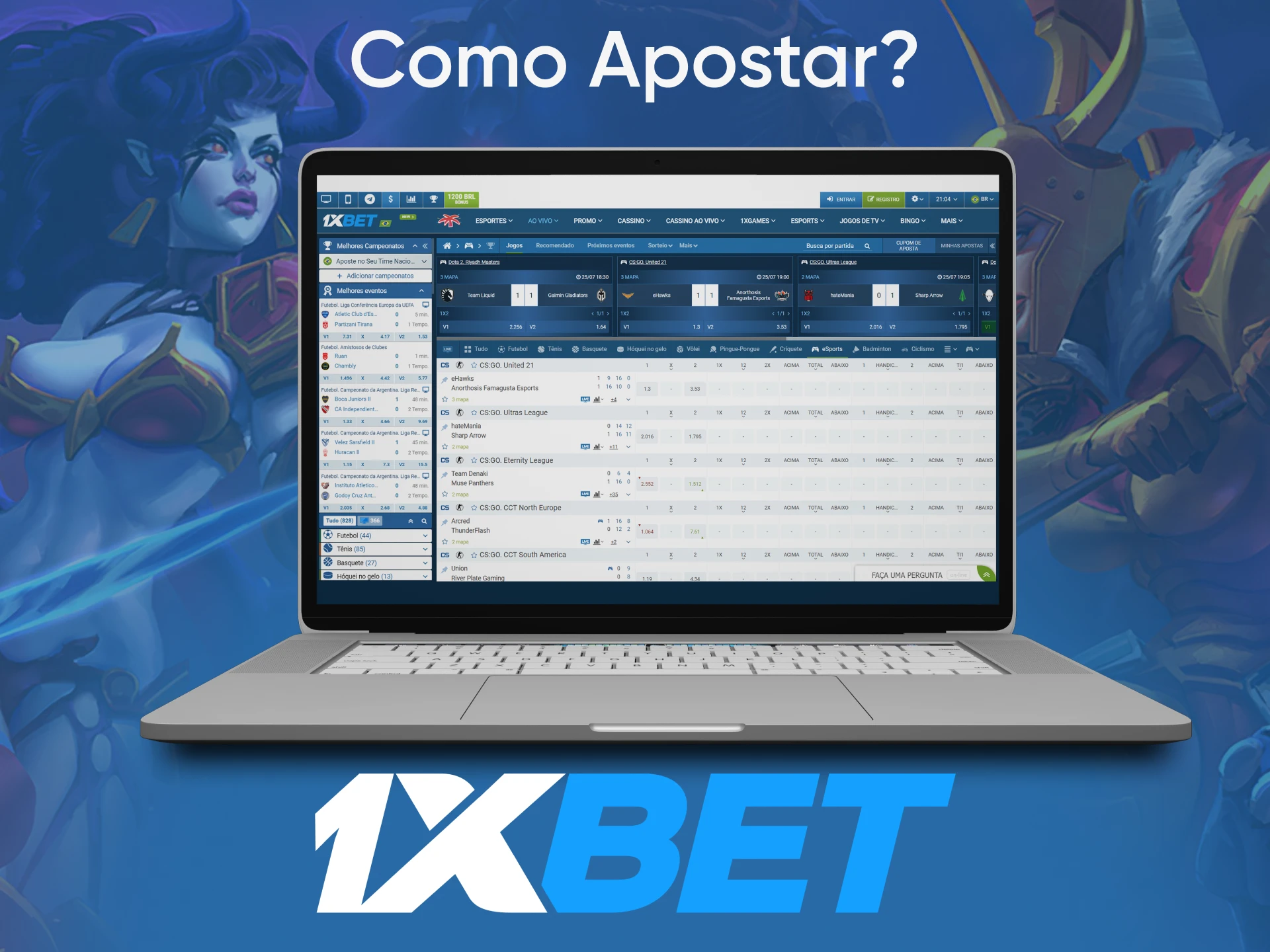 Vamos dizer-lhe como apostar em eSports de 1xbet.