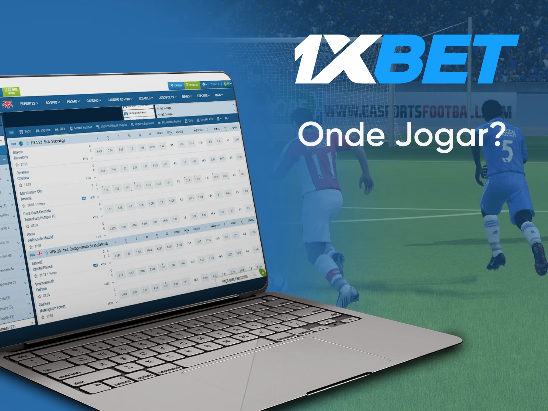Selecione o depósito eSports no serviço 1xbet para apostar no FIFA.