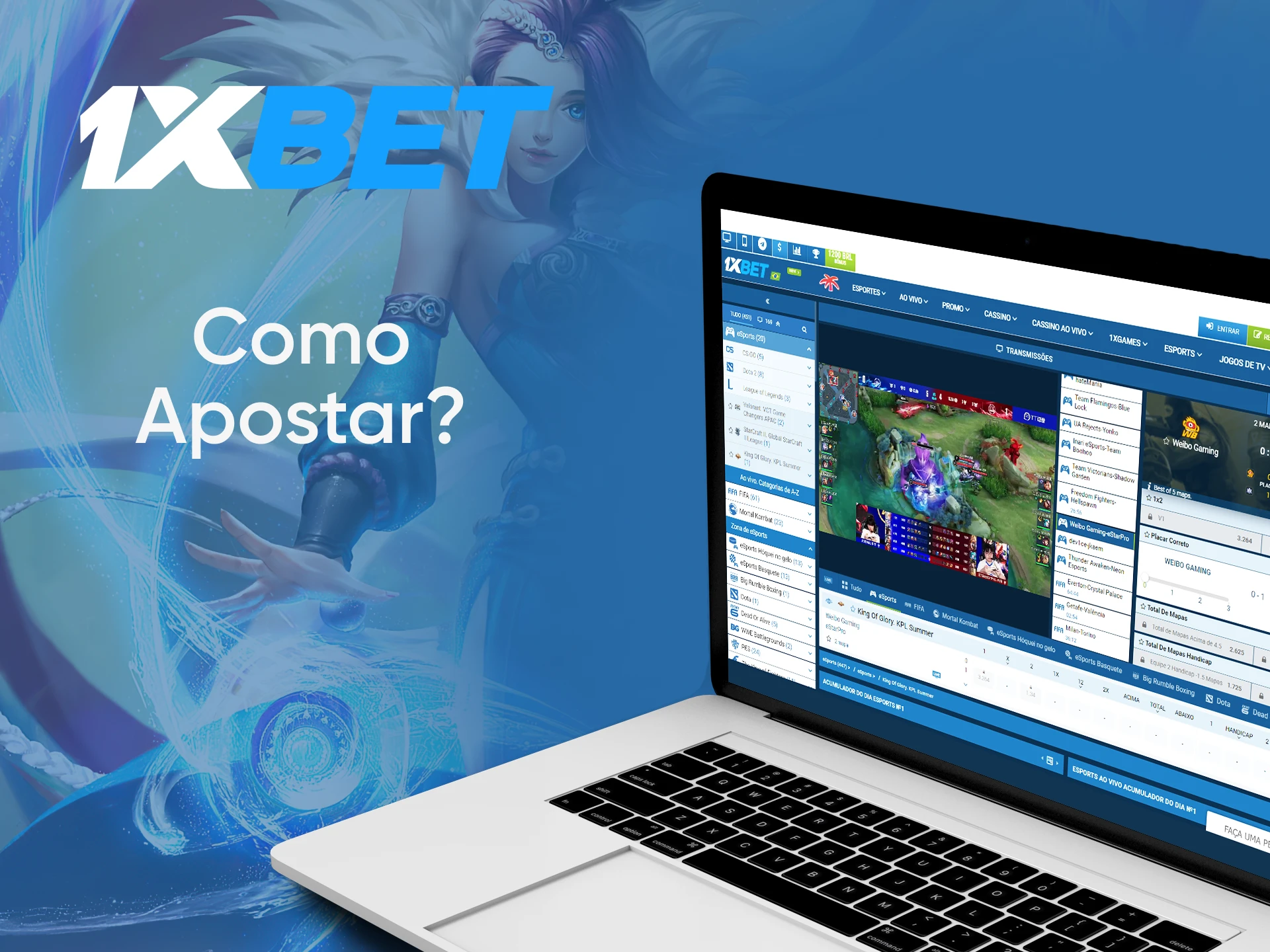 Escolha o evento em que deseja apostar no King of Glory da 1xbet.