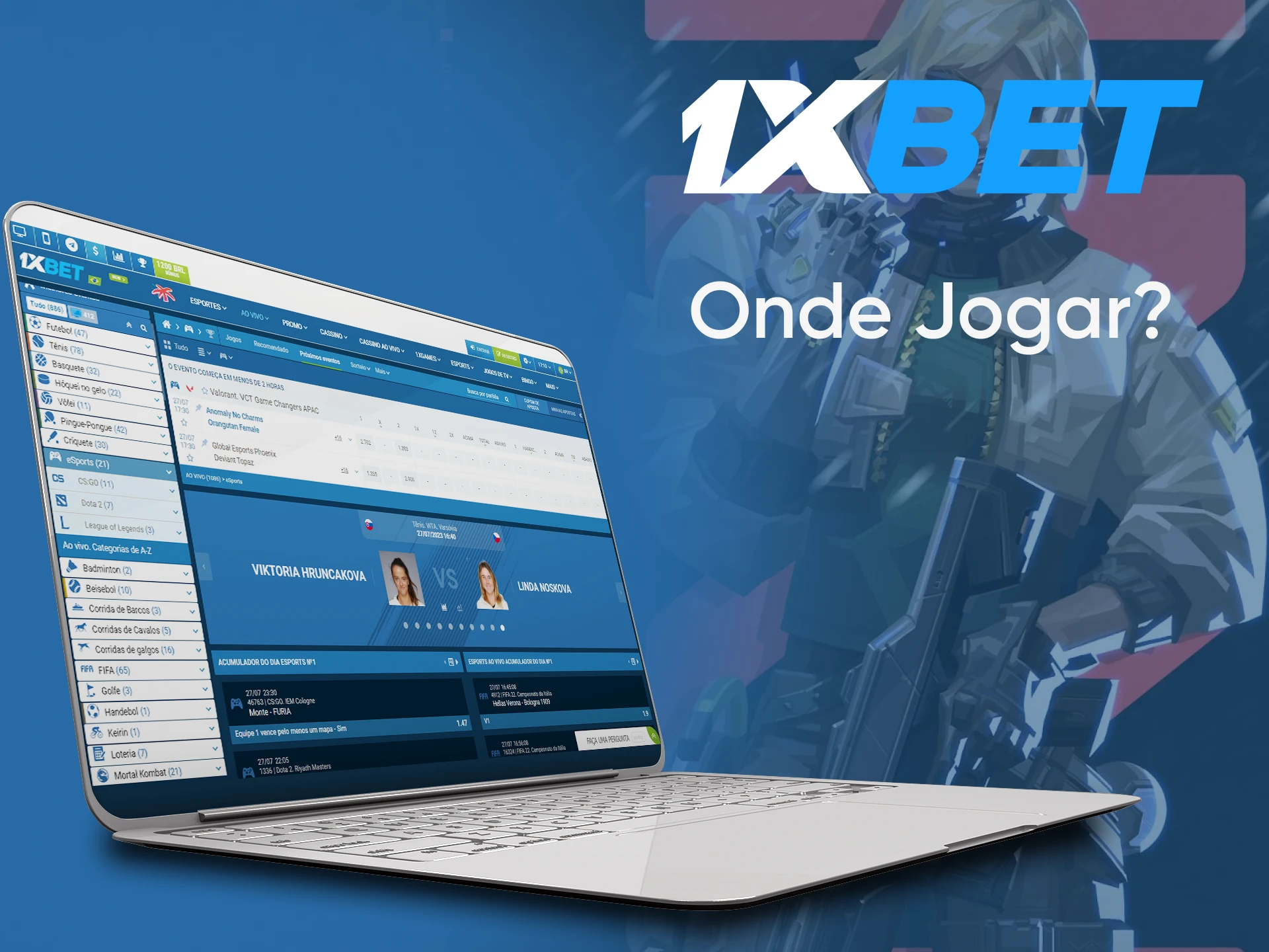 Selecione o depósito eSports no serviço 1xbet para apostar no Valorant.