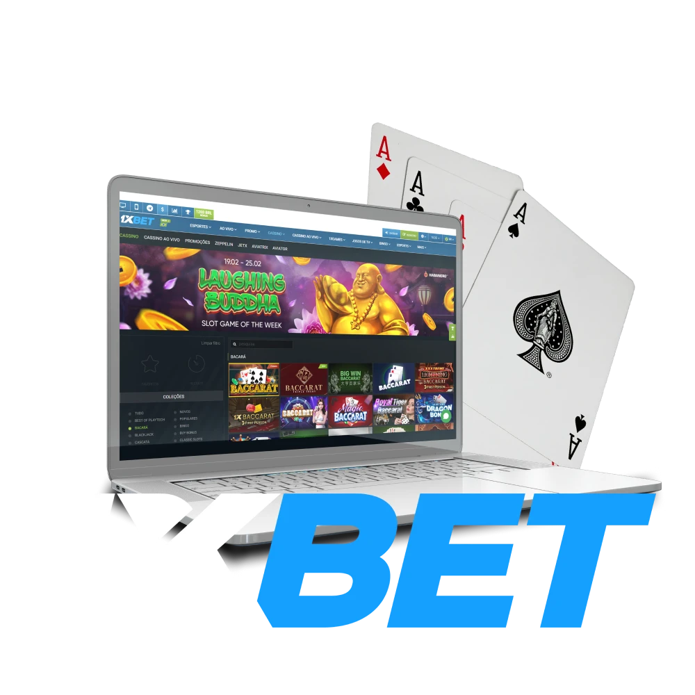Escolha o bacará na seção de cassino da 1xbet.