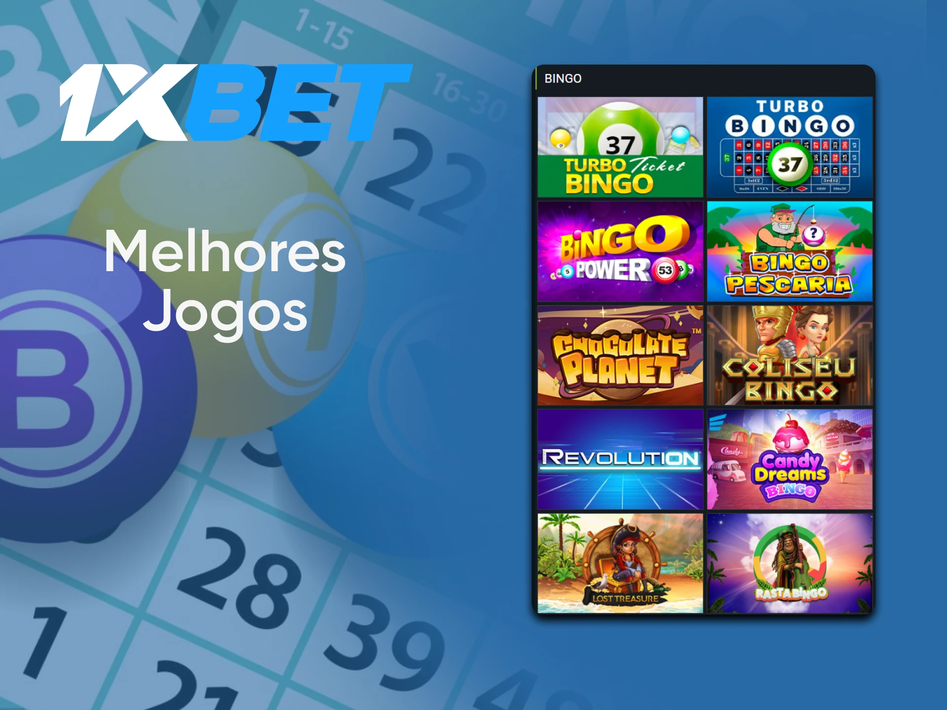 Escolha os melhores jogos de bingo na 1xbet.