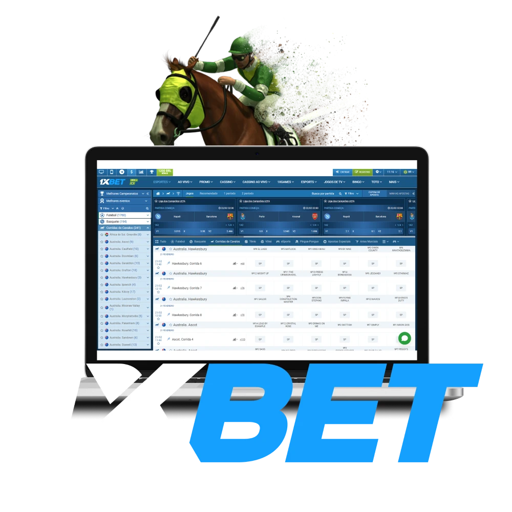 Escolha 1xbet para apostar em corridas de cavalos.