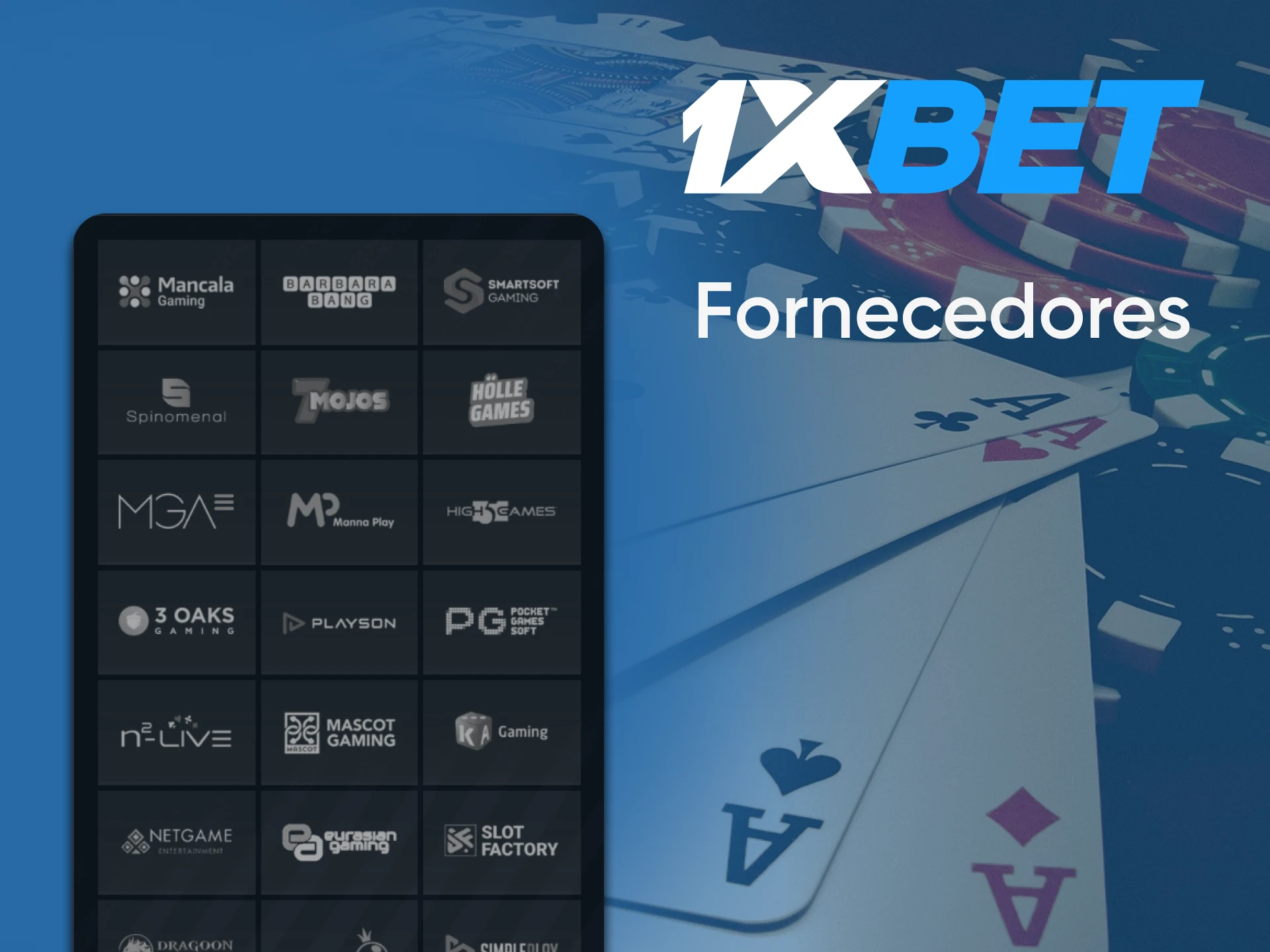 Iremos informá-lo sobre os fornecedores de jogos de pôquer para 1xbet.