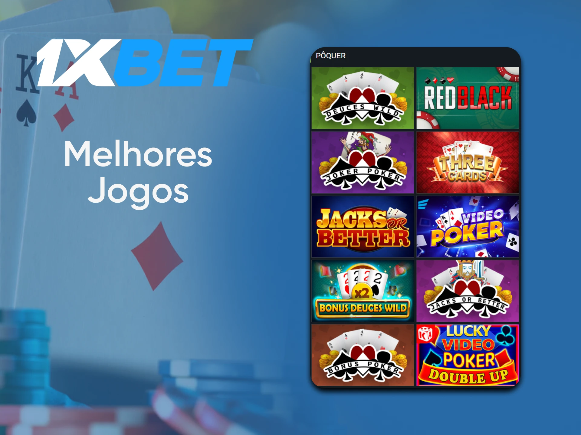 Escolha os melhores jogos de pôquer na 1xbet.