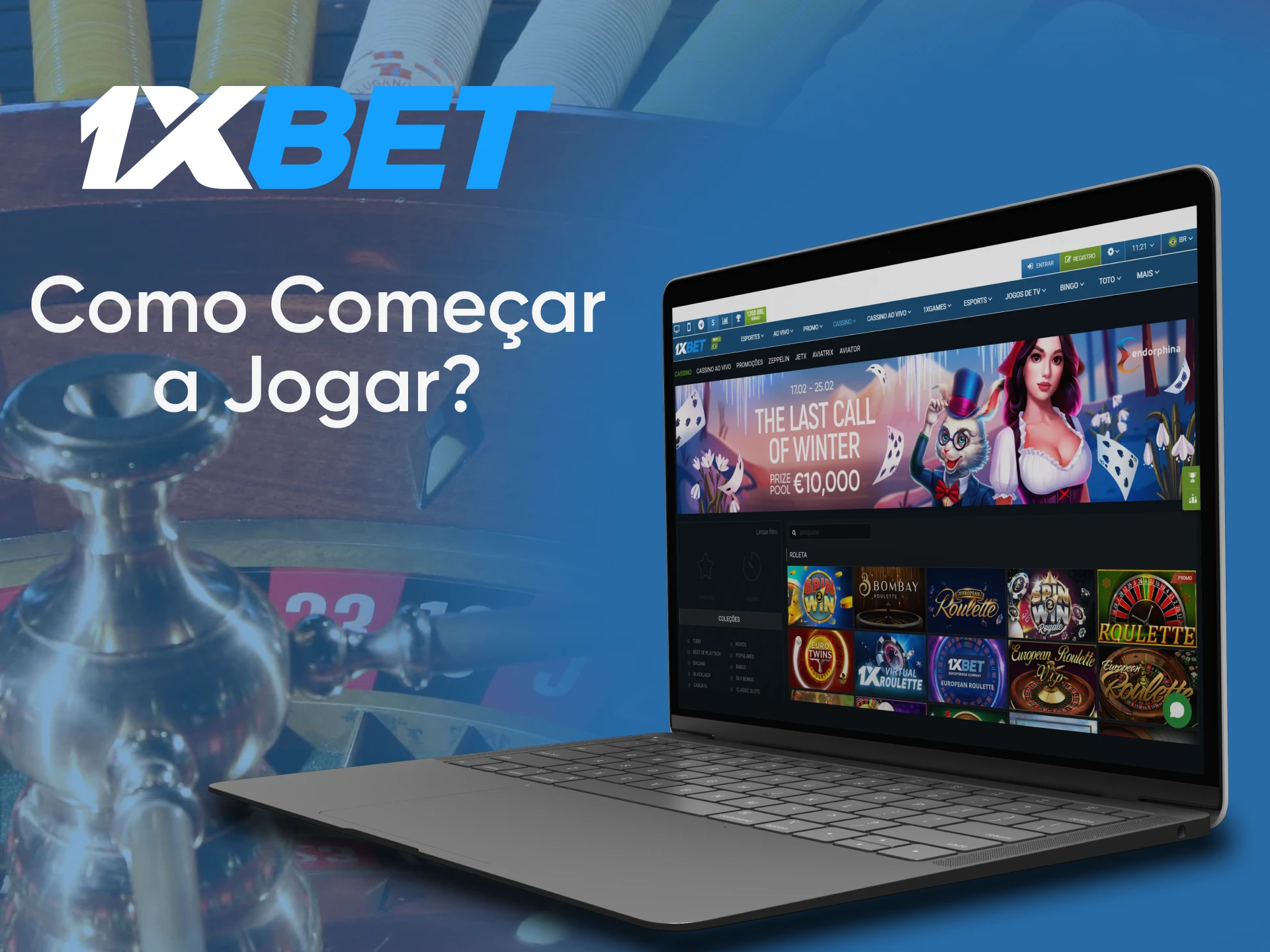 Vá para a seção de cassino da 1xbet e comece a jogar roleta.
