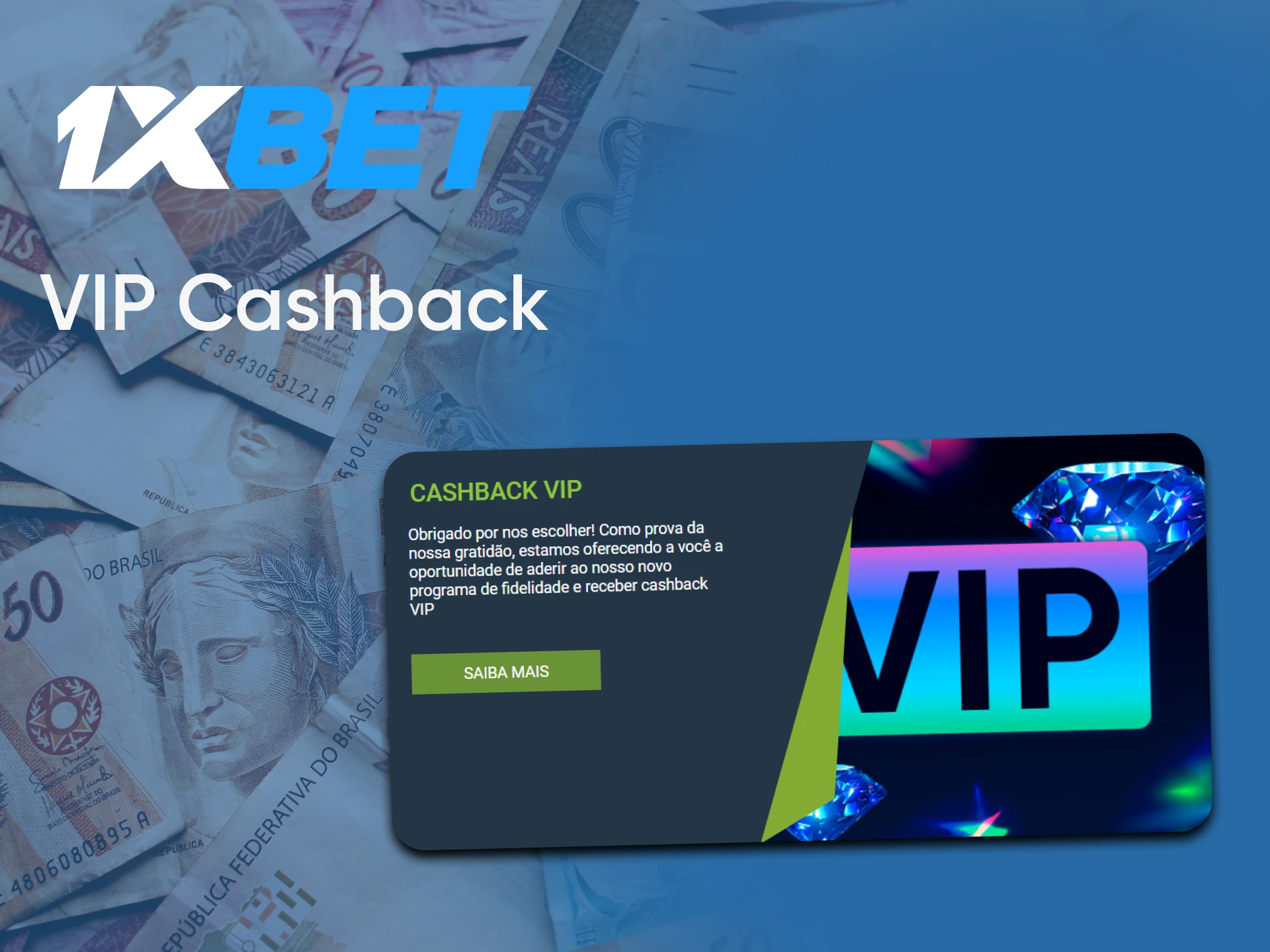 Ao jogar slots você recebe cashback da 1xbet.