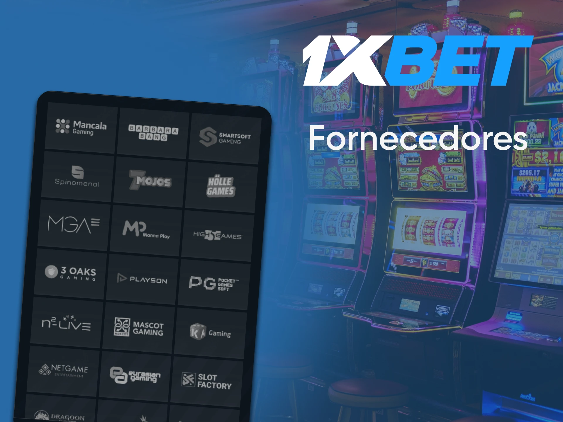 Na 1xbet existem muitos fornecedores na seção de slots.