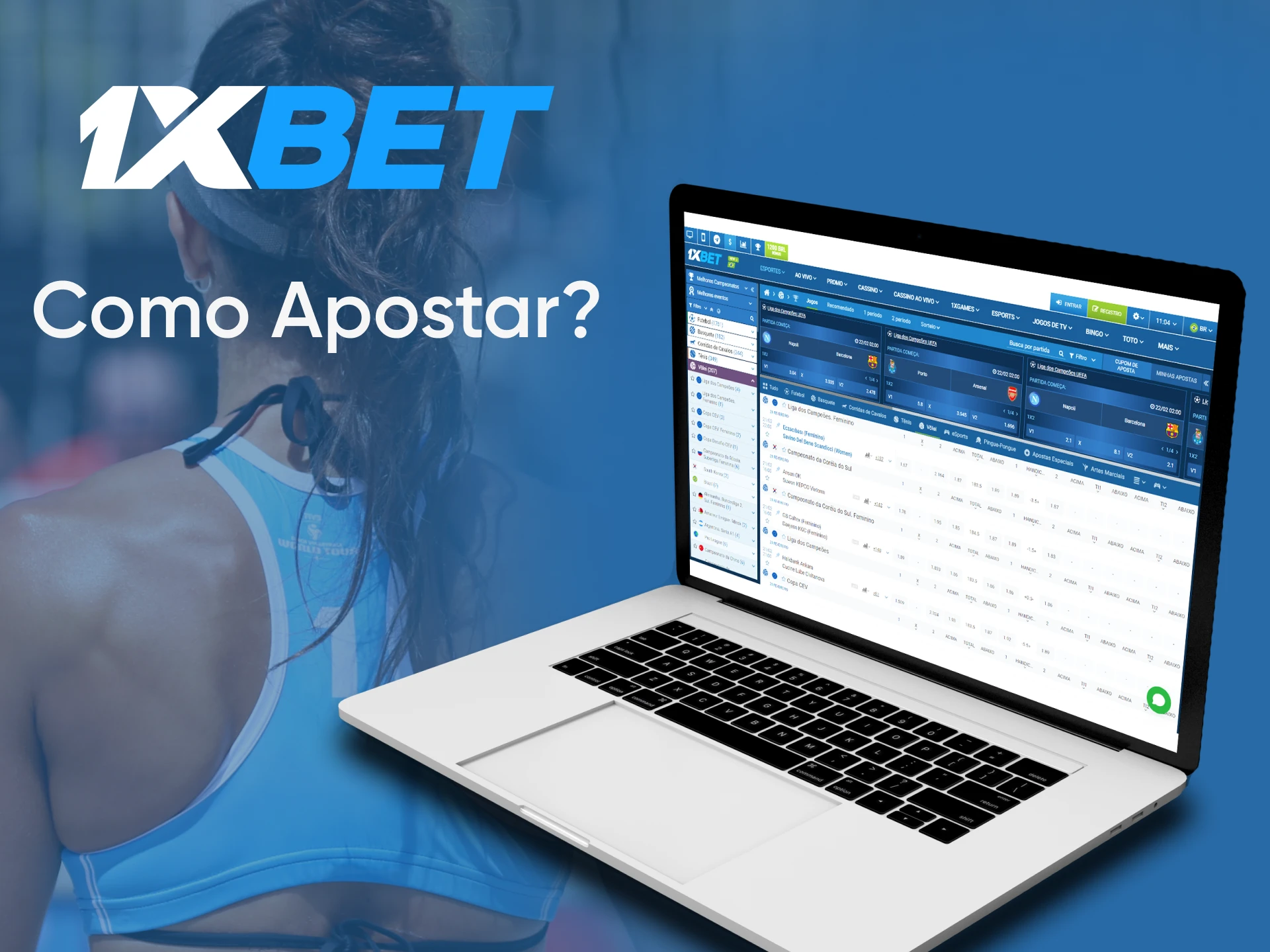 Na seção de esportes da 1xbet você pode apostar no vôlei.