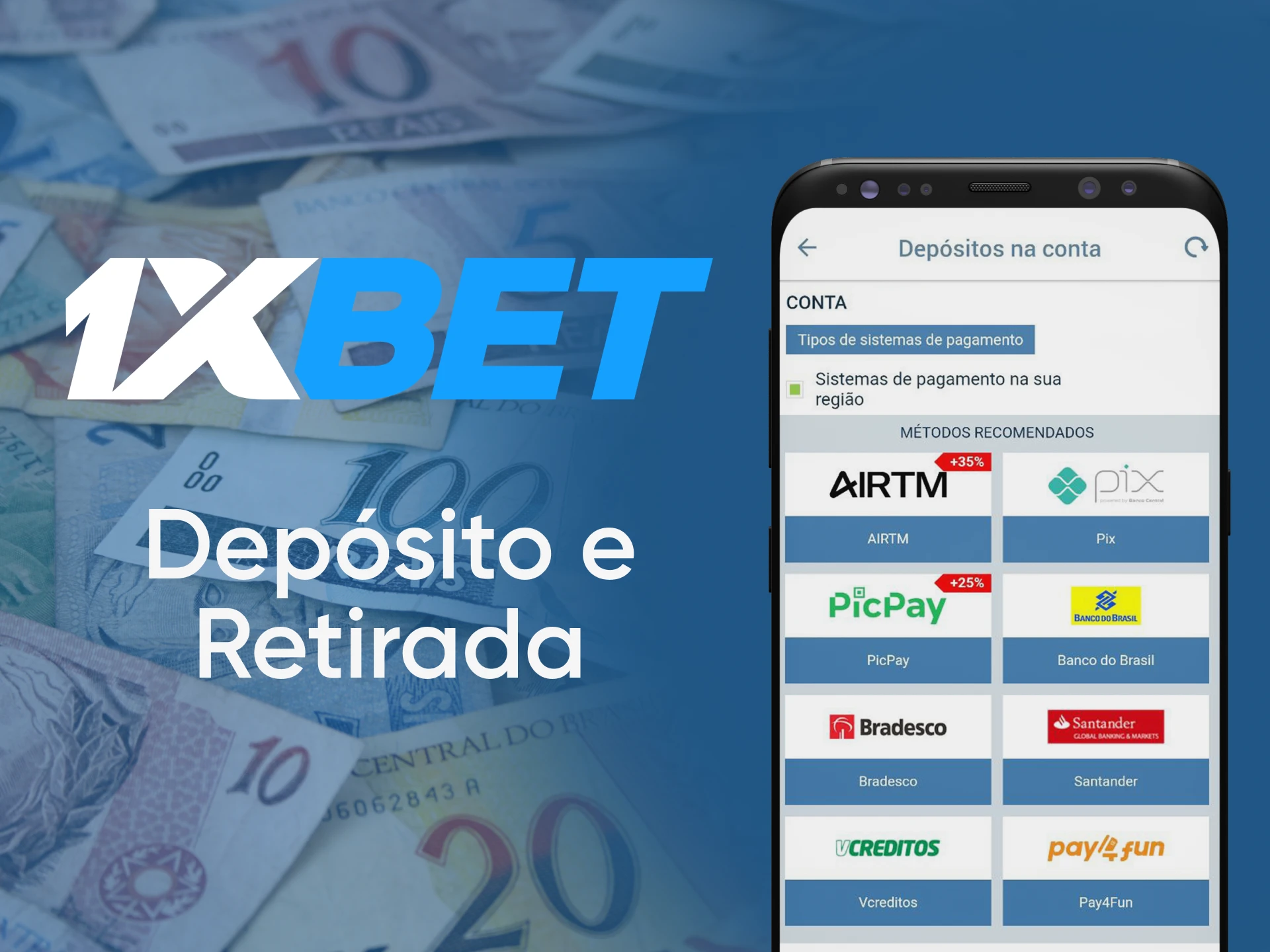 Iremos informá-lo sobre os métodos de transação na aplicação 1xbet.