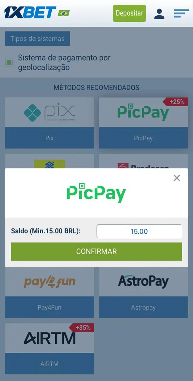 Calcule suas finanças e comece a depositar fundos em sua conta 1xBet.