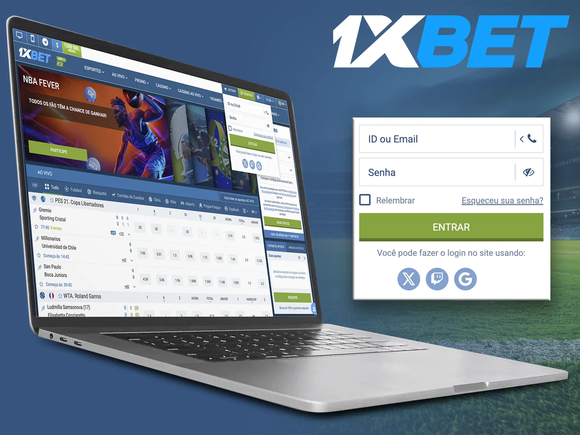 Faça login em sua conta 1xBet para obter acesso total a todos os recursos do site.
