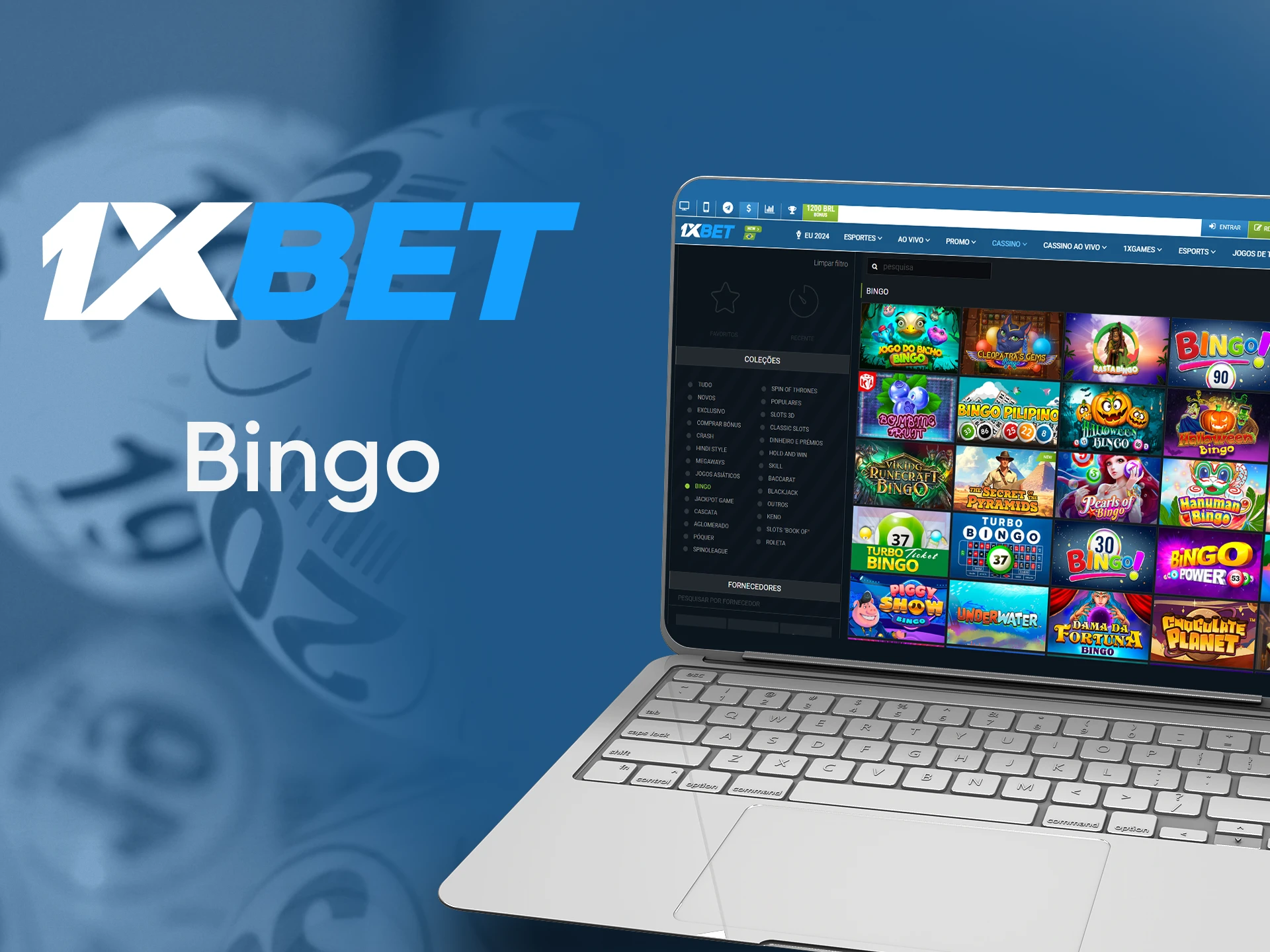 Para jogar na 1xbet, digite Bingo.