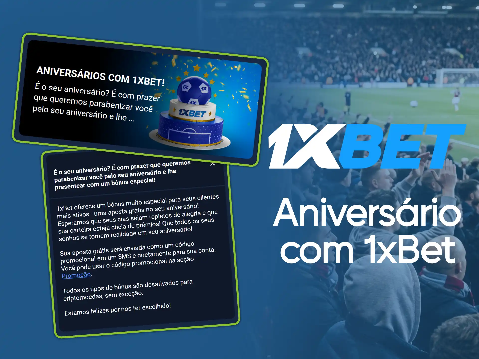 Ganhe uma oferta especial de aniversário da 1xBet para apostar como quiser.