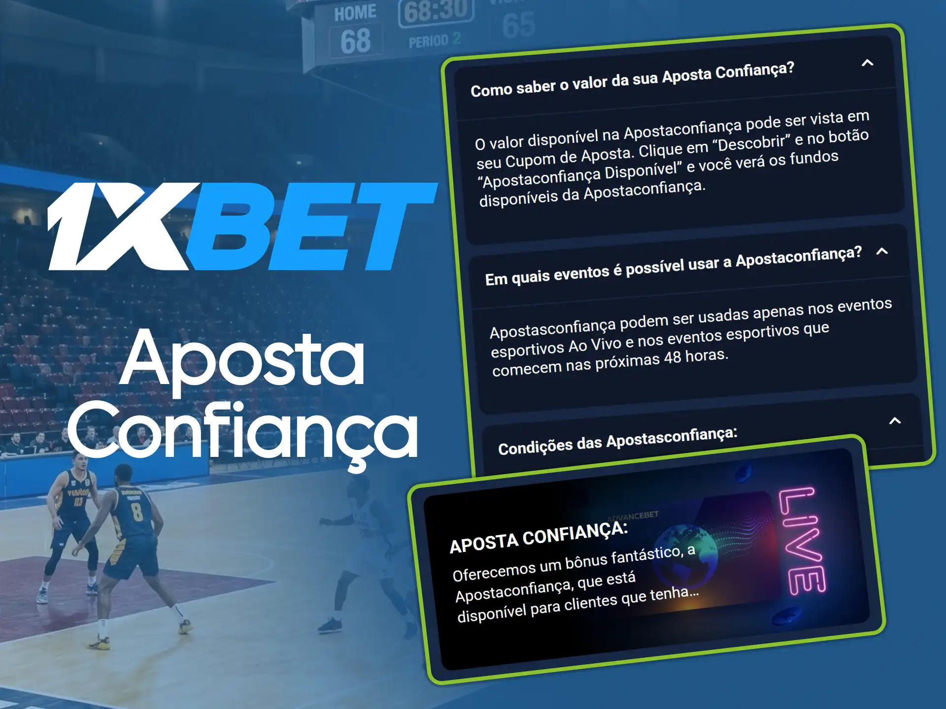 Use a Aposta de Confiança da 1xBet para apostar mesmo com saldo pendente.