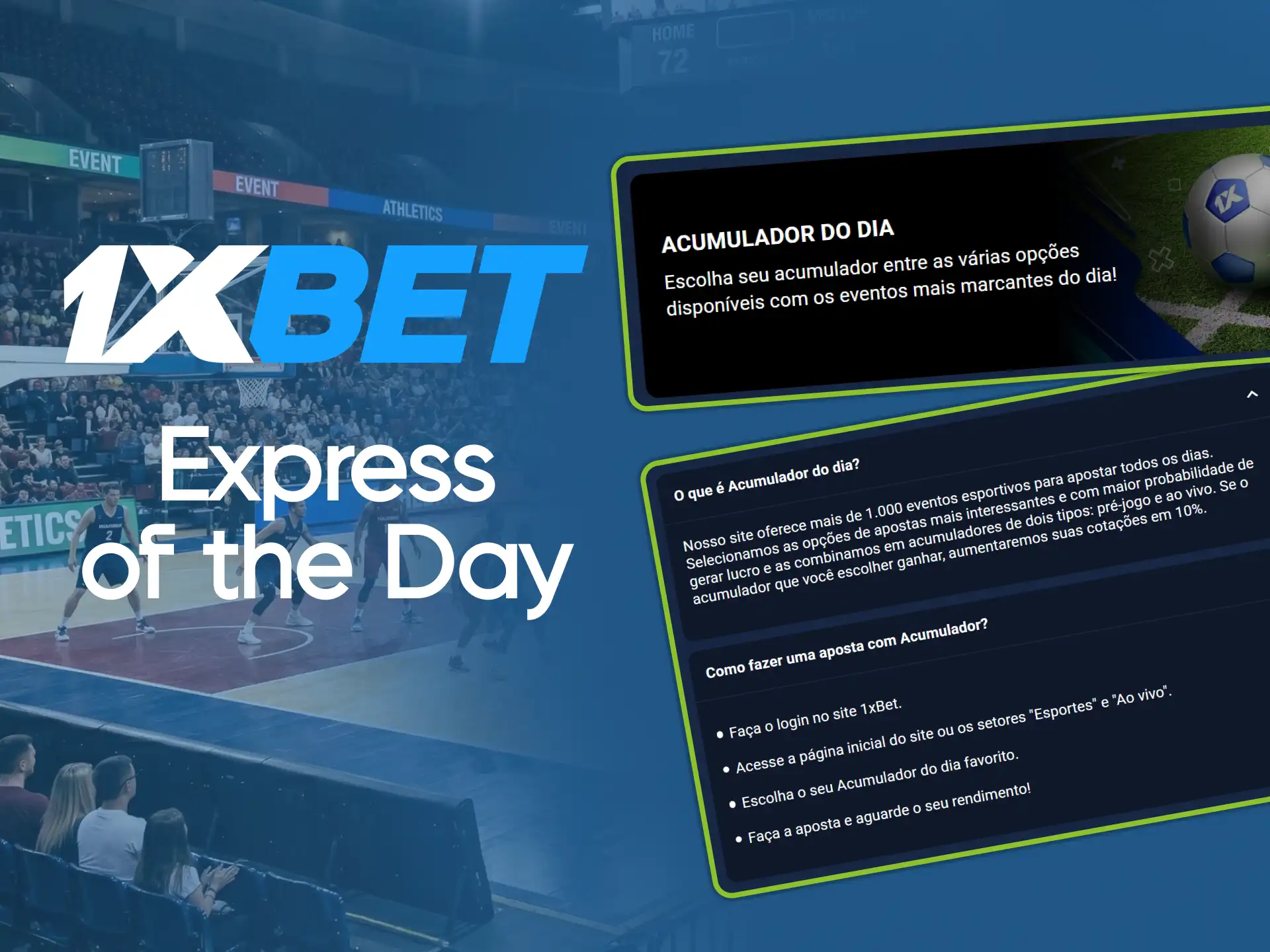 Aumente seus lucros com o Acumulador do Dia Express da 1xBet.